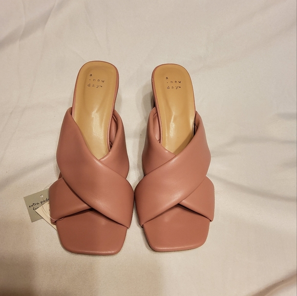 Women's Clementine Padded Crossband Mule Heels - A New Day" Dark Pink - Picture 6 of 8